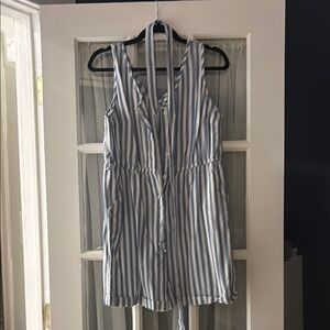 Cupshe Striped Sleeveless Dress in Blue and White